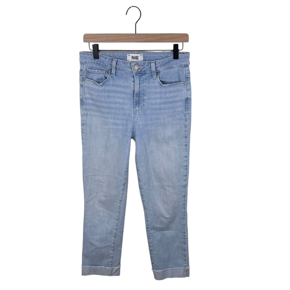 Paige Jeans Hoxton Slim Leg Size 29 Dason Light Wash Denim High Rise Raw Cut Hem